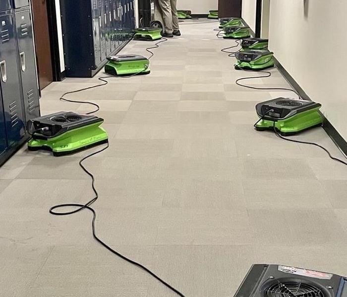 Water restoration equipment at a Fort Worth business